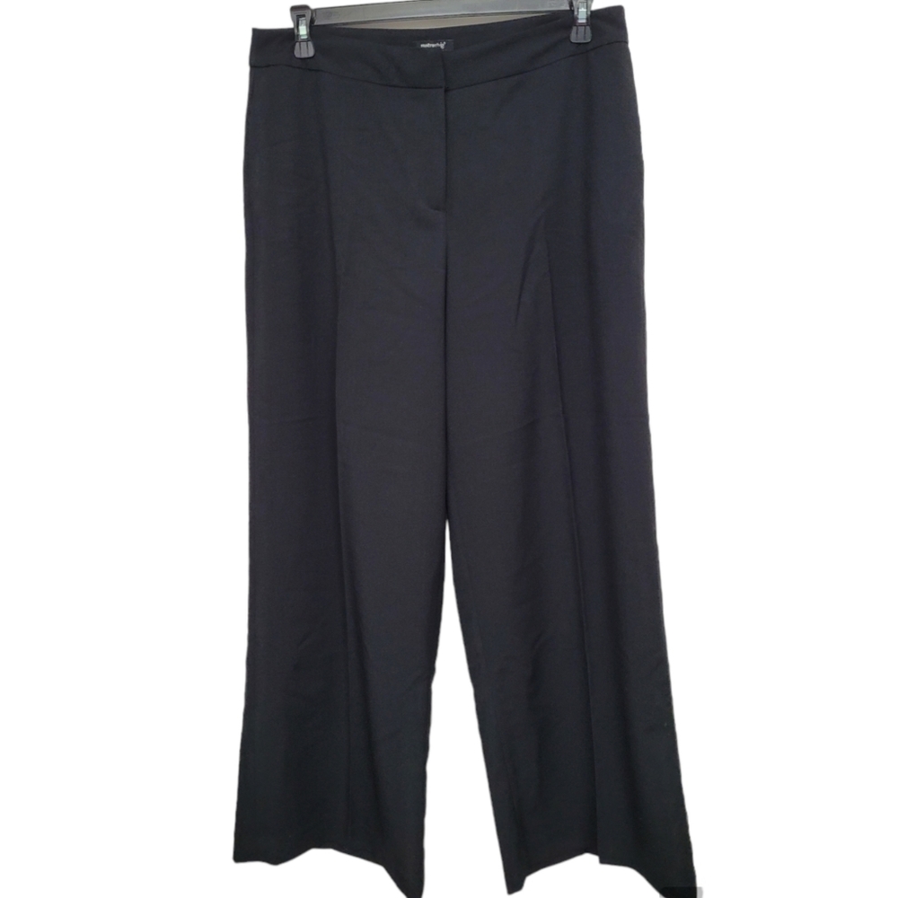 NWT MetroStyle Womens Black Wide-Leg Pants Size 14